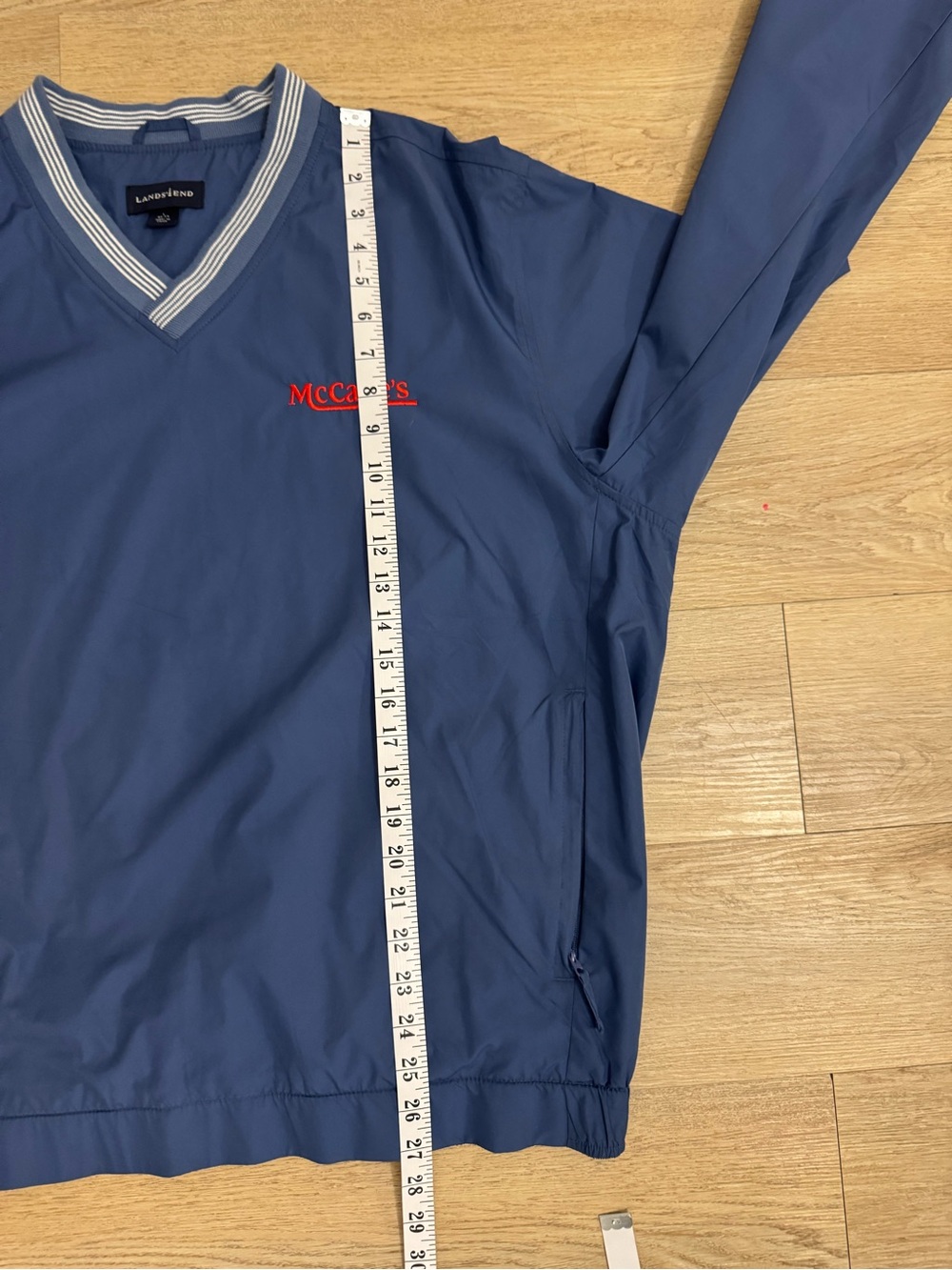 Vintage Lands’ End McCabe’s Blue V-Neck Pullover Windbreaker Jacket - Picture 8 of 9